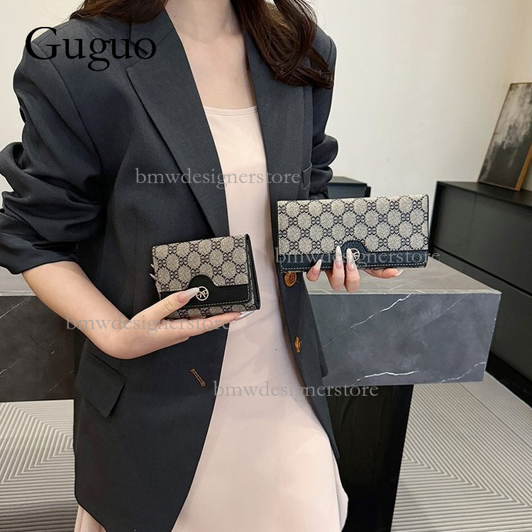 Guguo Designer Fashion Long Wallet Large Capacity Multi Card Slot Women's Printed Card Bag Retro Classic Handbag Large Banknote Wallet Folding St