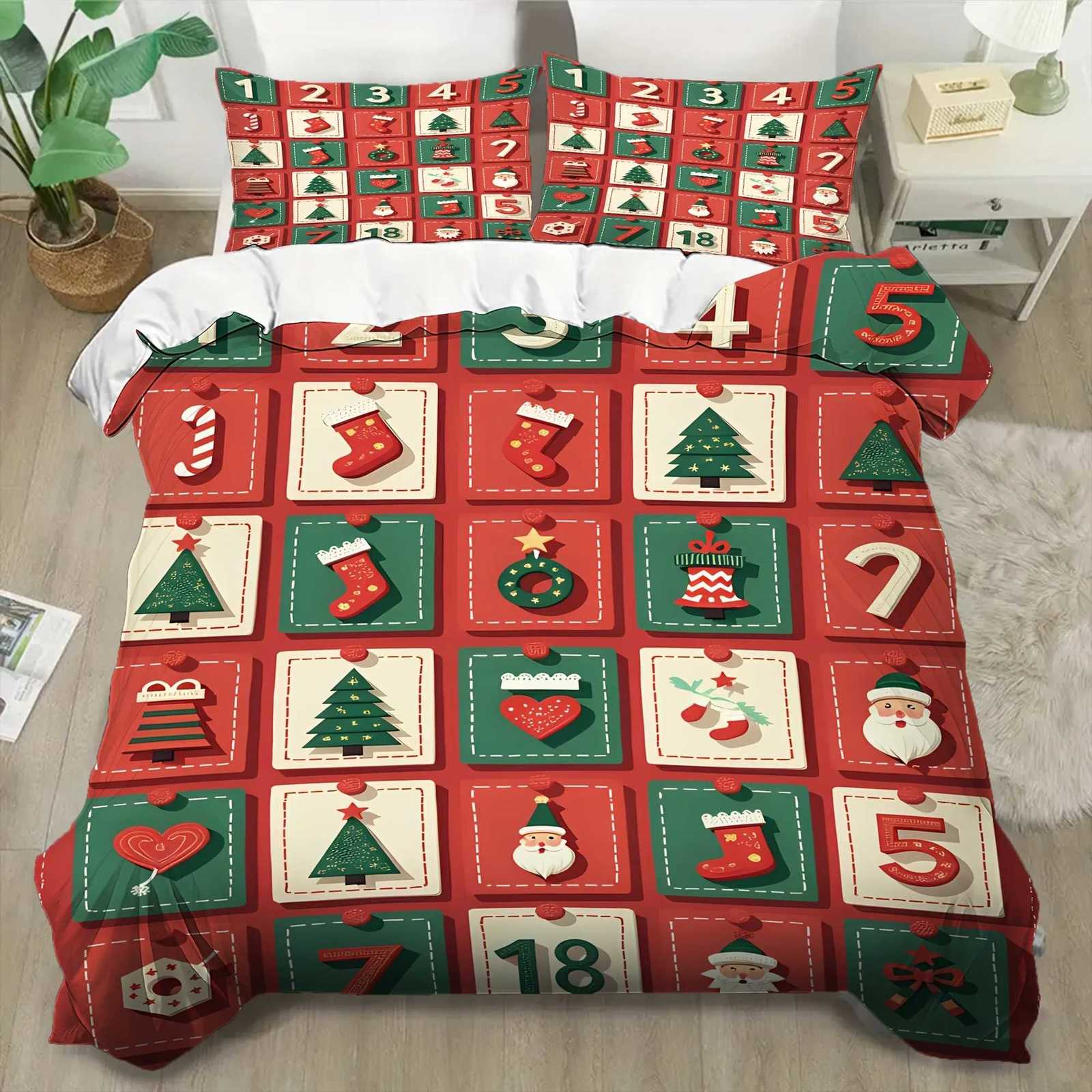 Christmas MERRY Christmas Bedding Set 3D Printed Duvet Cover Set Soft Single Double Size Bed Set 2026 Christmas Gift For Kids Home Decor Y251126