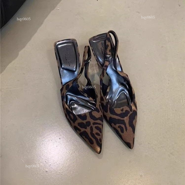 Top brand high-quality new free designer shoes with soft soles, non tiring feet, fresh and elegant high heels, well-known new super fairy leopard prin