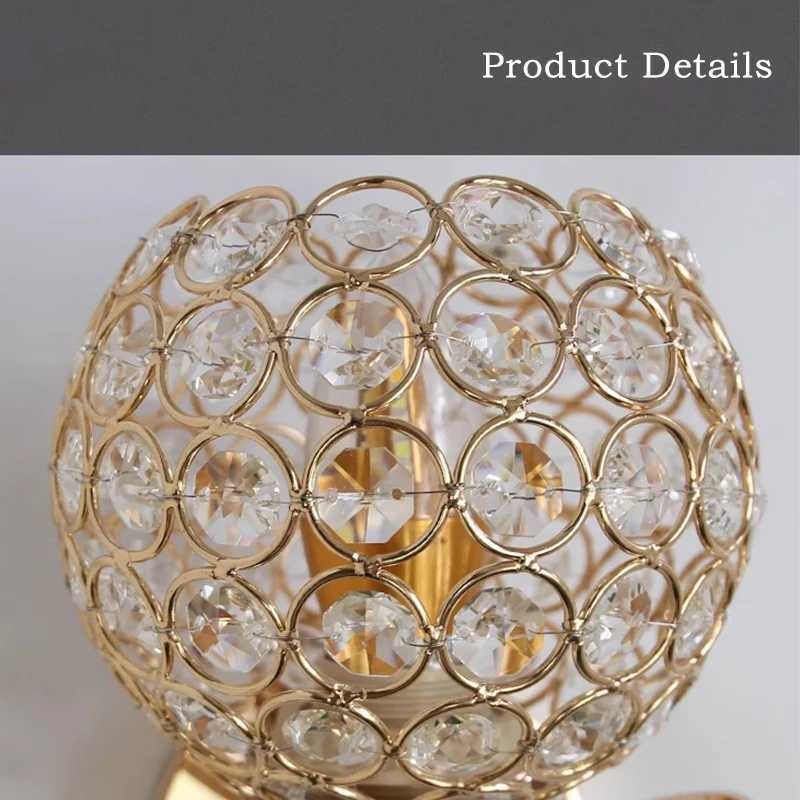 Modern Wall Lamp Crystal Sconce Wall Light Fixture E27 Bedside Retro Industrial Home Living Room Bedroom Lighting Decor Luxury M251126