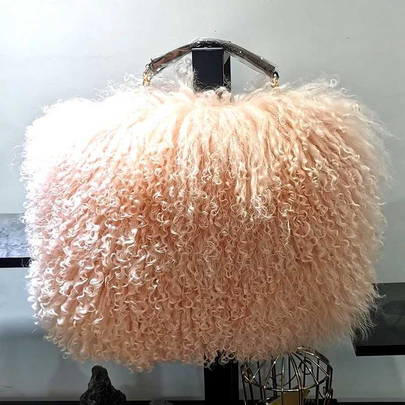 luxury Real Fur Chain Shoulder Bag for Women Designer Purses and Handbags Womens Party CluTCh Crossbody Bag High Quality K251125