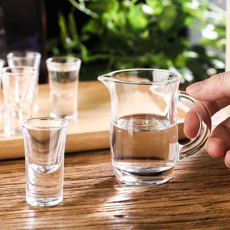 6PCs Glass Set Transparent 15ml Shot Glass Thickened Bottom Liquor Cup Bullet Cups One Mouth Small Cup Wine Drinkware Wholesale C251126
