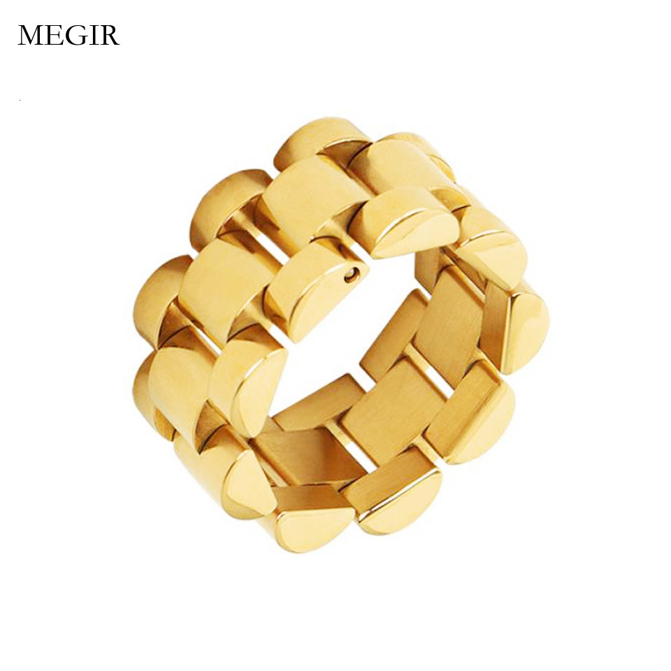 Luxury Brand Designer Jewelry Personalized Titanium Steel Chain Ring Retro Fashion Versatile Stylish Index Finger Ring Hip Hop Disco Band Ring For Men