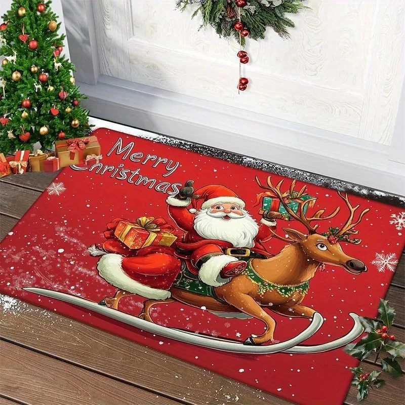 Christmas Carpet Merry Christmas Mat Festival Santa Claus Outdoor Decorations Christmas Living Room Decorations New Year 2026M251126