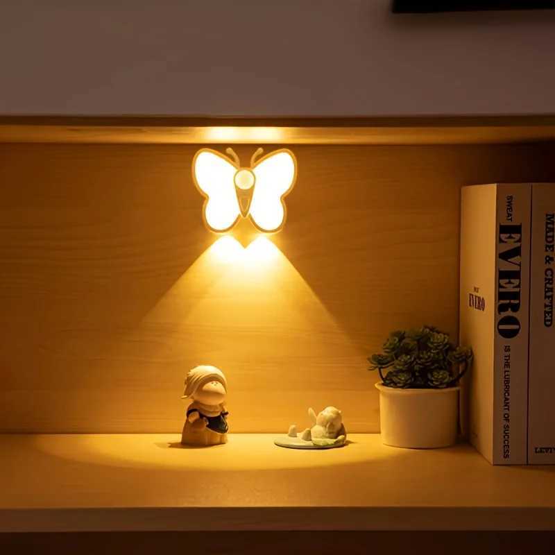Motion sensor lights butterfly decoration wireless wall lamp USB charging bedroom living room kitchen cabinet corridor stairs M251126