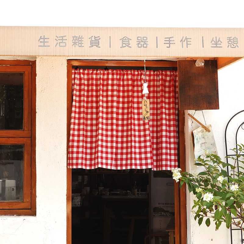 Curtain Christmas Red and White Check Kitchen Window Valance Door Half Short Gingham Farmhouse Plaid Textured Short Window Drape Panel Home Decor Y251
