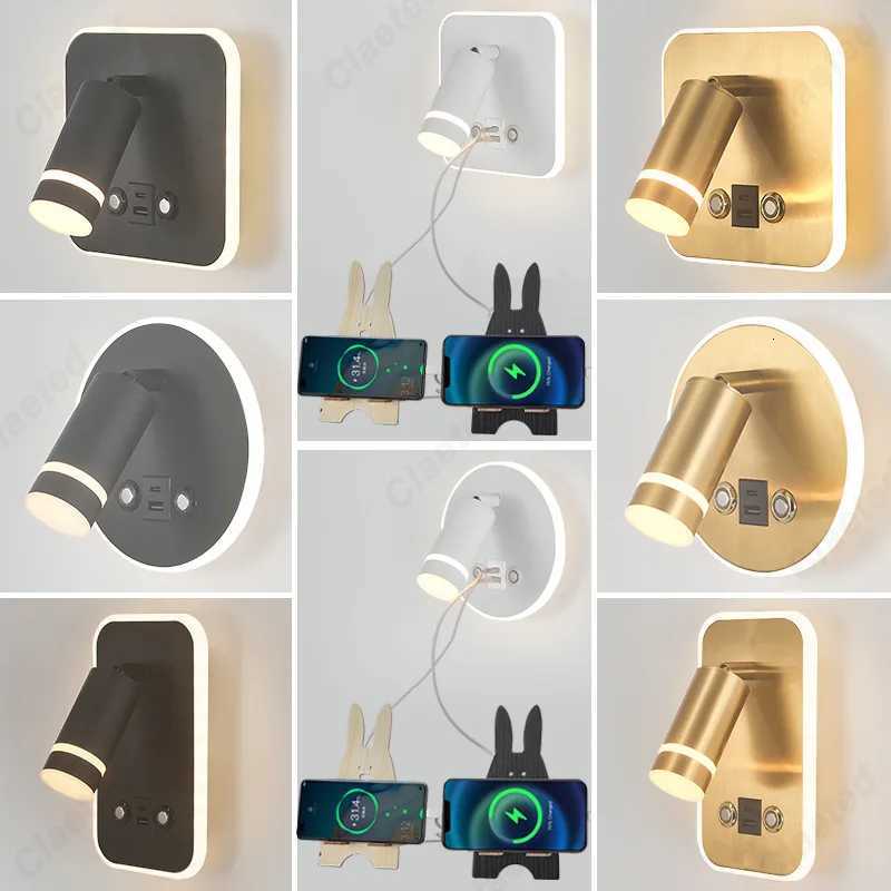 New Nordic Minimalist Wall Lamp Hotel Interior LED Reading Light Corridor Bedroom USB Charging Bedside Decorate Wall Lamp M251126