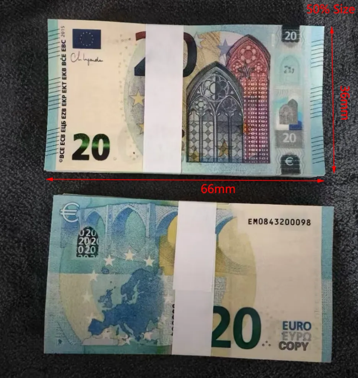 Laser Printing Copy Money Authentic Looking US Dollar Euro Cash Currency Perfect For Film Theater And Educational Purposes Festival 100 PCS/Pack 130*55mm 50% Size
