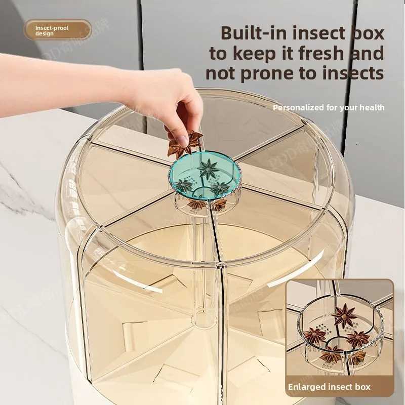 Household Insect-proof and Moisture-proof Sealed Multi-compartment Rotating Partition Rice Storage Tank for Grain Storage Y251126