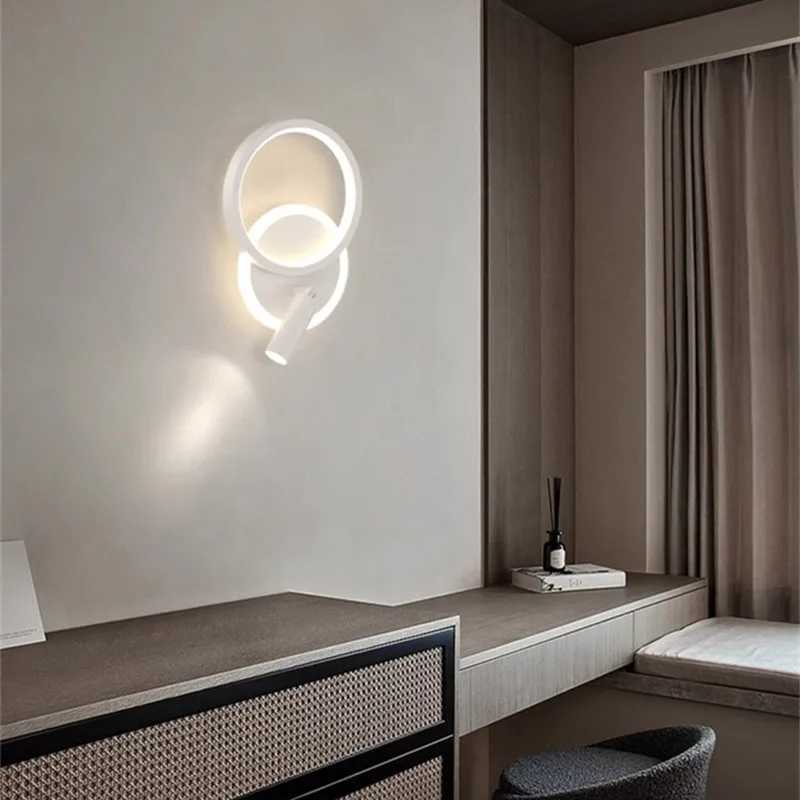 Bedside Lamp Modern Simple Living Room Background Wall Stairwell Wall Lamp Nordic Network Red Corridor Wall Light M251126