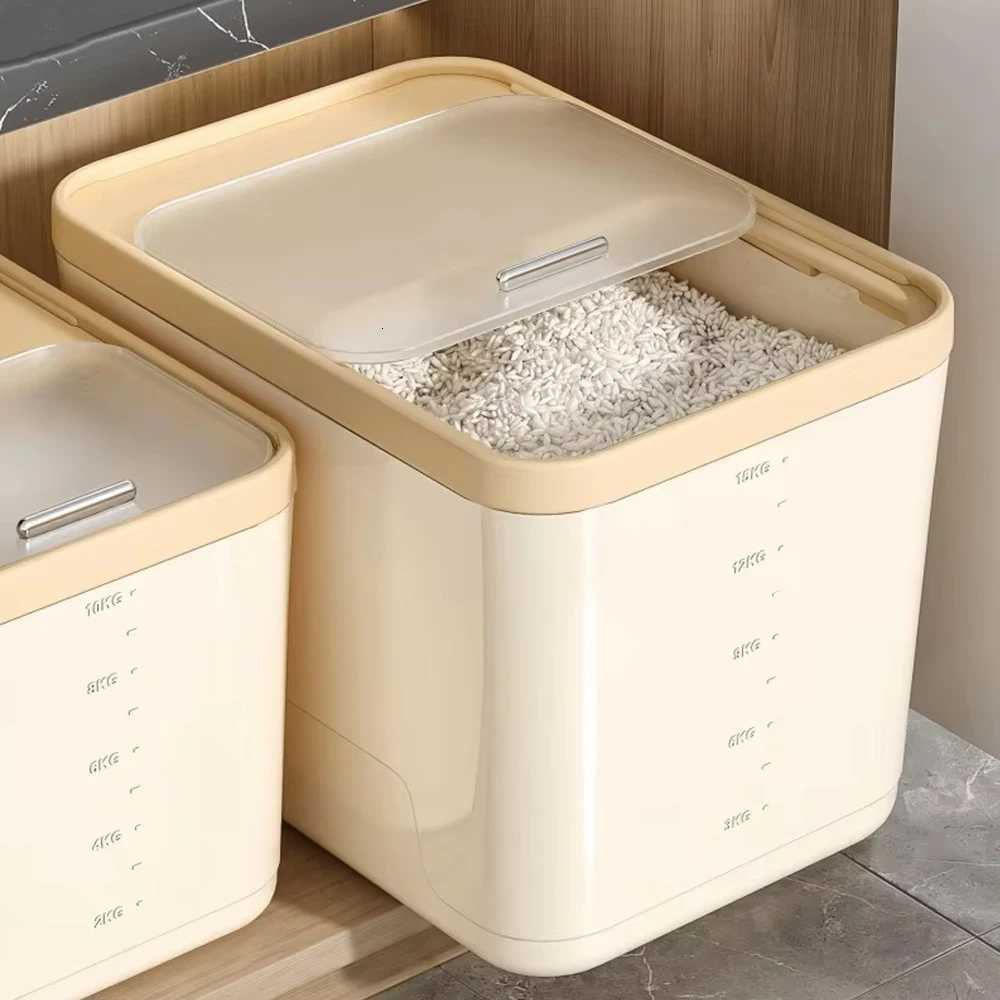 5/10/15KG Rice Storage Box Home with Lid Insect Proof Moisture Proof Rice Box Sealed Jar Kitchen Container Storing Dry Grain Y251126