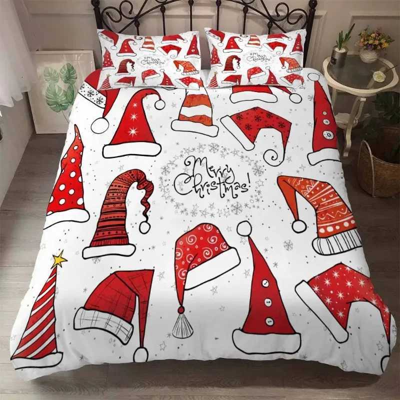 Christmas Happy Christmas Snowflake Bedding Set Decoration US CalifKing 260x240 Full 200x230cm Duvet Cover Sets 2 People Bedclothes Thick Y251126