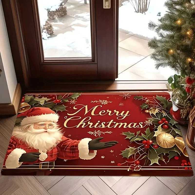 Merry Christmas Doormat Santa Claus Pattern Design Bathroom Carpet Bedroom Living Room Entryway Floor Mat Kitchen Home DecorM251126