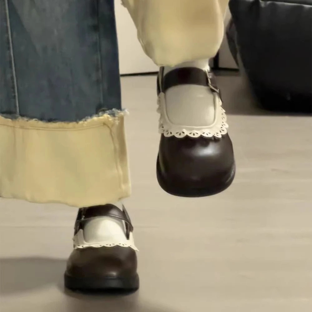 Woman Pumps Gothic Shoes for Women Kawaii Mary Jane Evening Black Cute Low Heel Elegant Japanese Style Lolita Round Toe L Korean250418bj