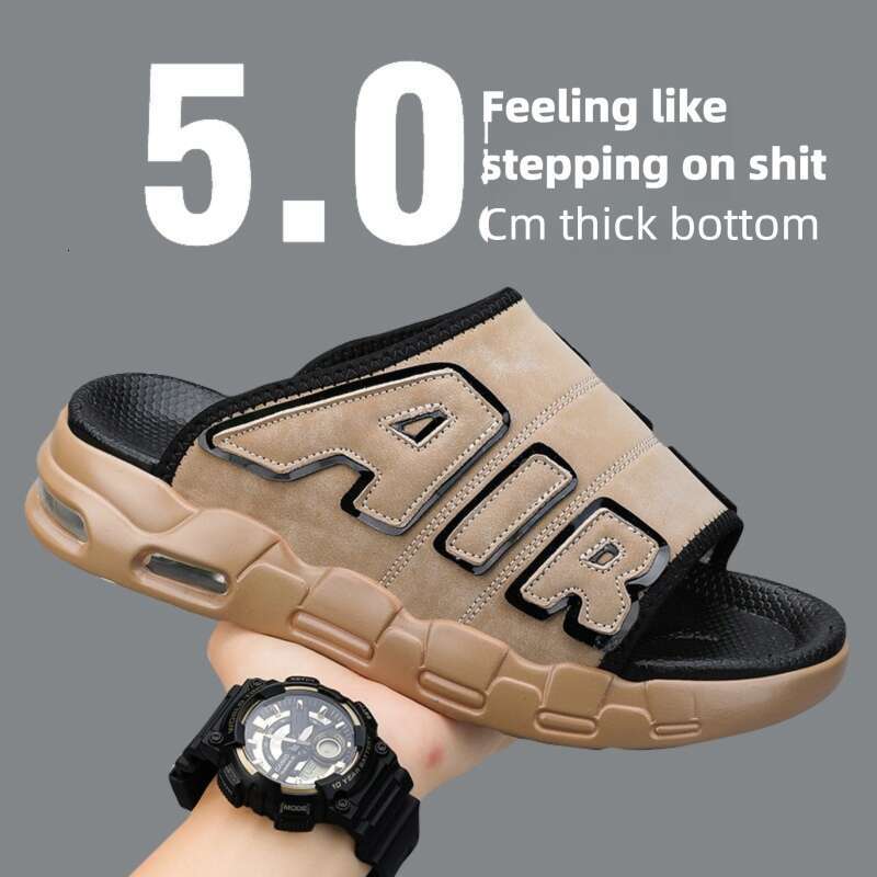 Summer New Cushion Men's Thick-Soled Casual Outdoor Youth Sandals One-Word Slippers Six Colors