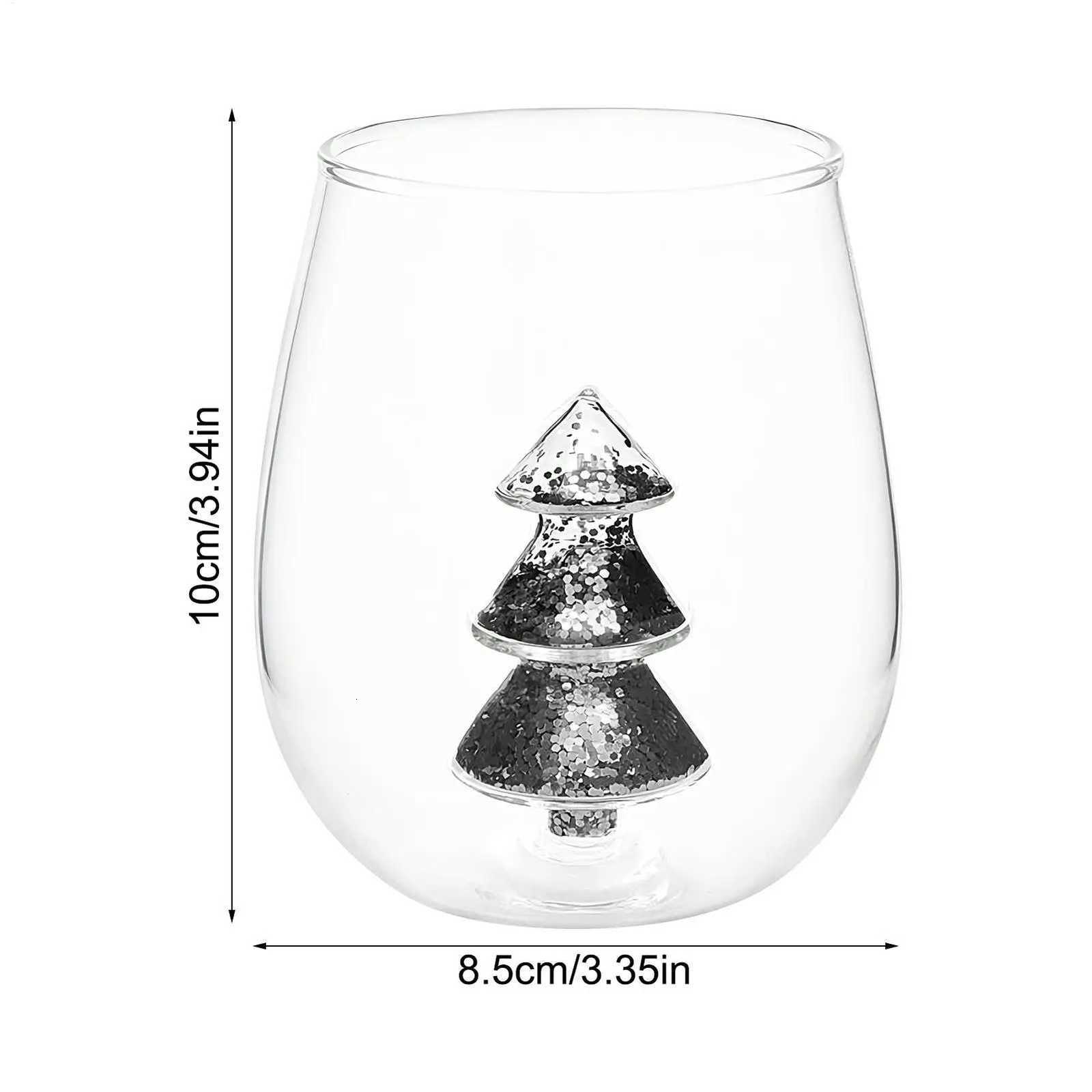 Creative Glass Christmas Cup 3D Christmas Tree Inside Mug Wine Glass for Daily Party Drinking Glasses Coffee Milk Mug Lover Gift C251126