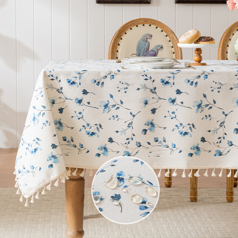 DH061 French Nanyang style floral tablecloth tassel decoration tablecloth home restaurant waterproof coffee table TV cabinet cover