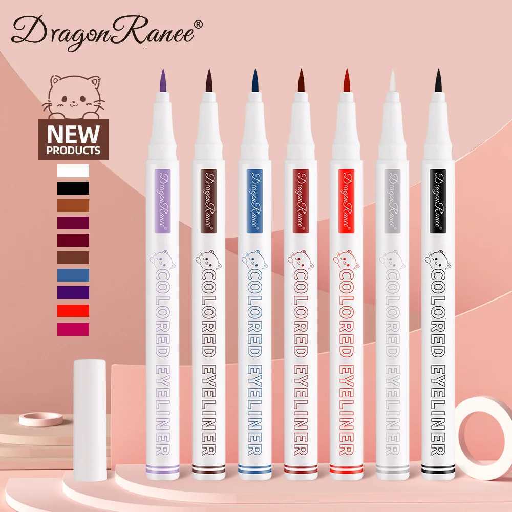 Dragon Ranee 10 Colors Slim and Long Lasting Liquid Pencil Silhouette Extremely Fine White Smudge-Free Eyeliner LiquidT251126
