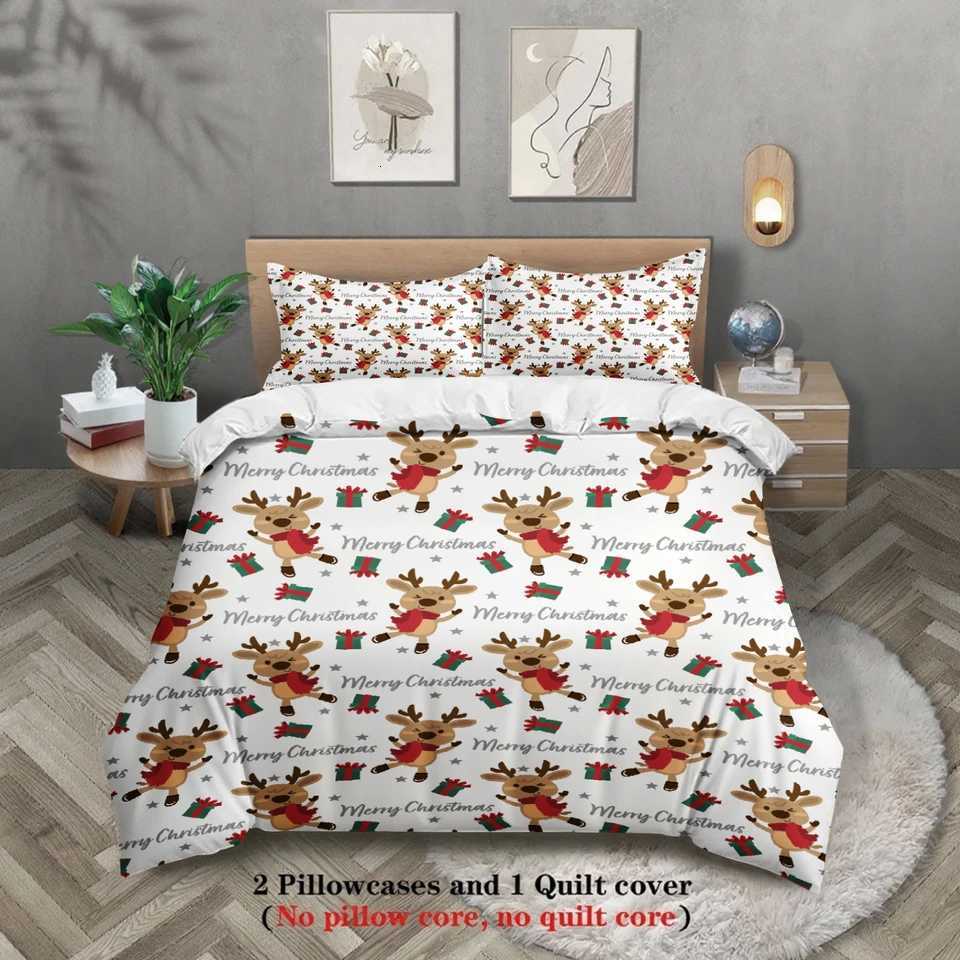 Christmas 2026 Christmas Bedding Set New Year Duvet Cover Set Soft Single Twin Size Home Decor Christmas Gift For Kids Women Home Decor Y251126