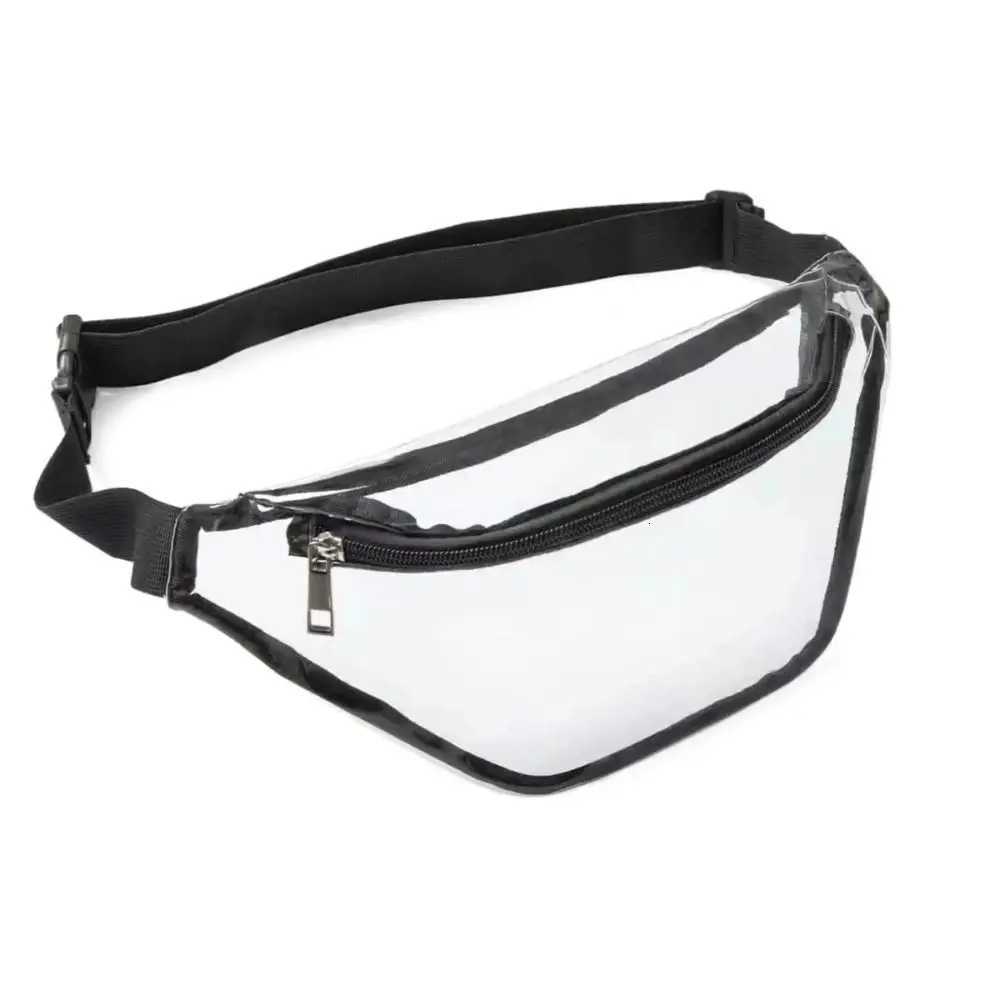 Waterproof Transparent Waist Bag Zipper Half Moon Belt Bag PVC Chest Bag Simple Water-Sprinkling Festival Clear Crossbody BagT251126