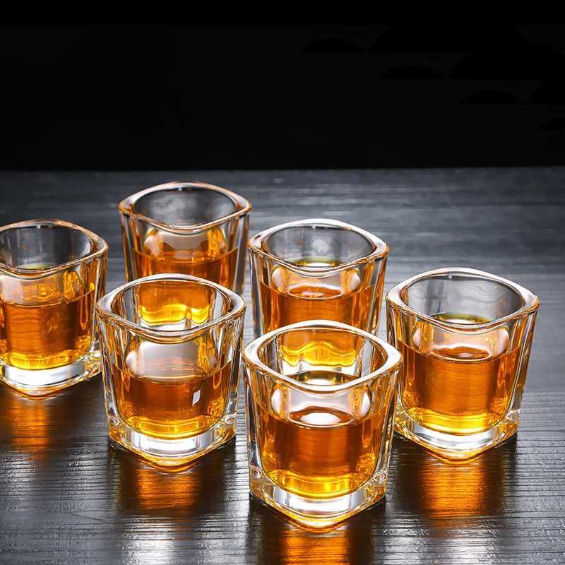 6pcs/4pcs/2pcs Wine Glass Transparent Shot Glass 70ml Small Capacity Water/Tea Cup Dispenser Wholesale Cups Strong Liquor Glass C251126