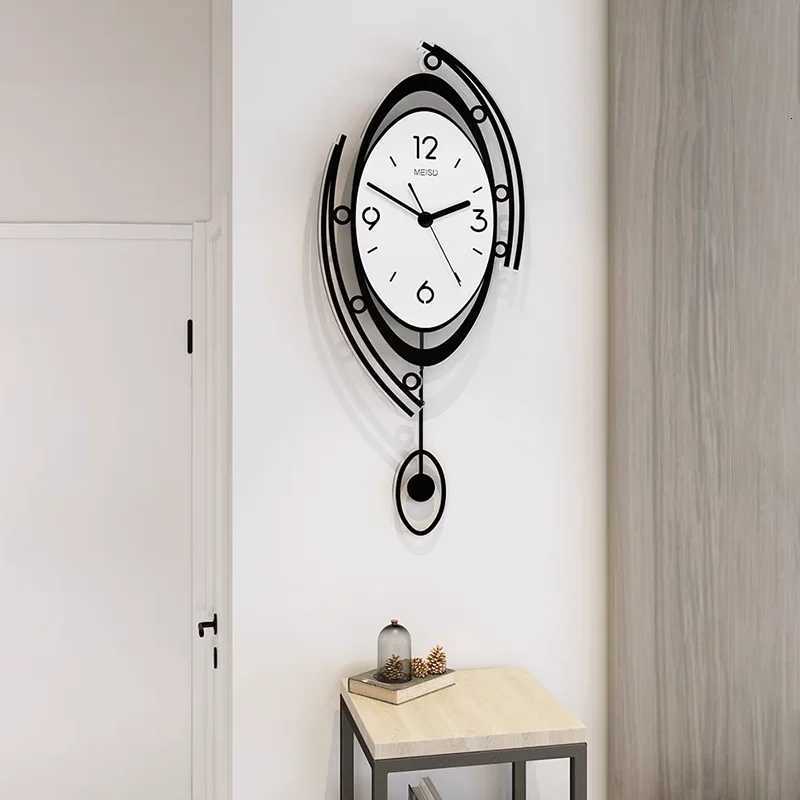 Modern Minimst Clock Design Nordic Silent Circular Pendulum Hanging Wall Clock Living Room Decoration C251126