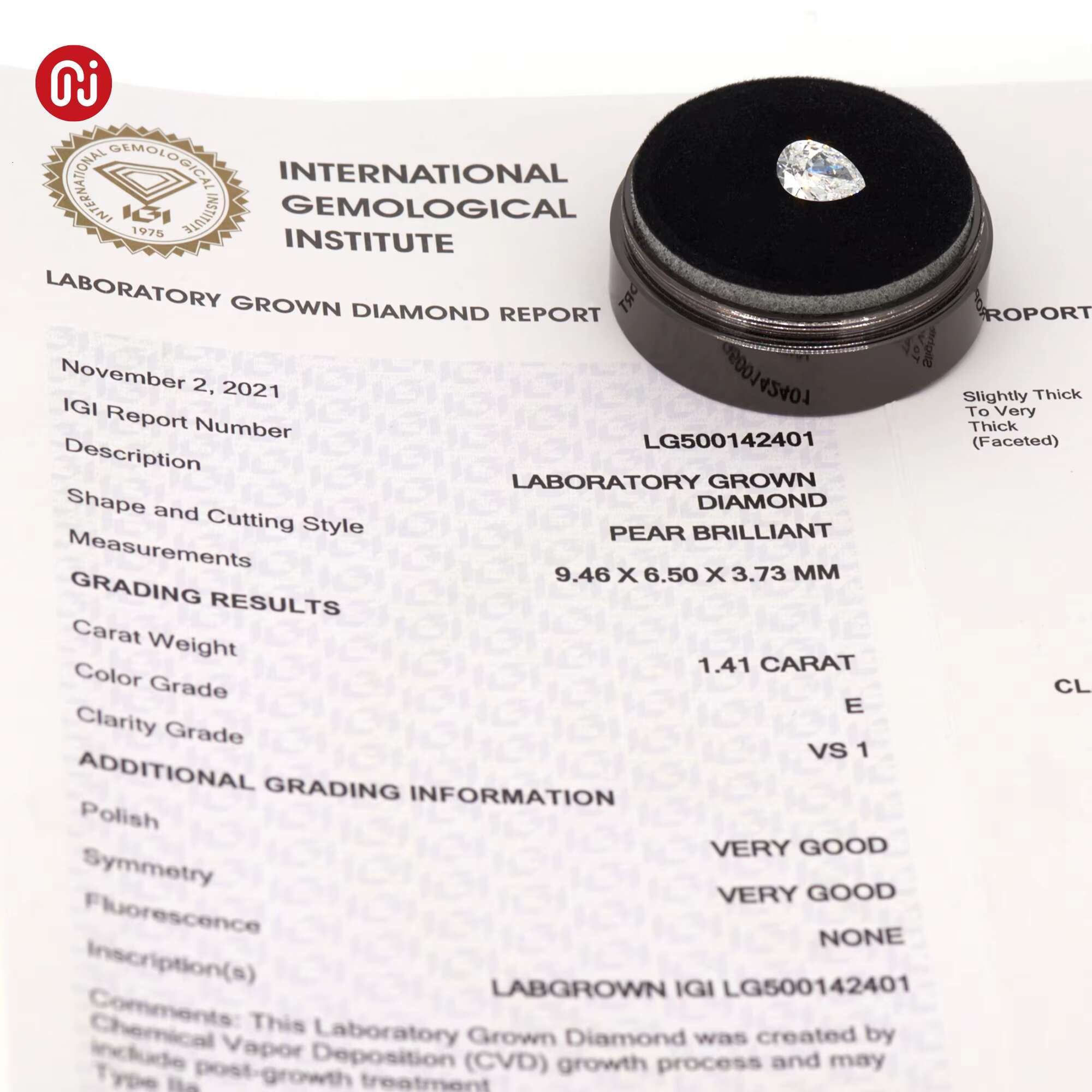 GIGAJEWE Lab Grown Diamond CVD HPHT D-H Color Round and Fancy Cut 1ct-6ct VVS VS with IGI Certificate for Jewelry Making