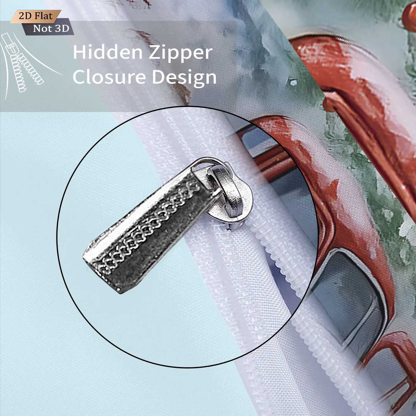 Christmas 3pcs Merry Christmas red car print coreless duvet cover set multiple sizes bedrooms dormitories bedding holiday decorations Y251126