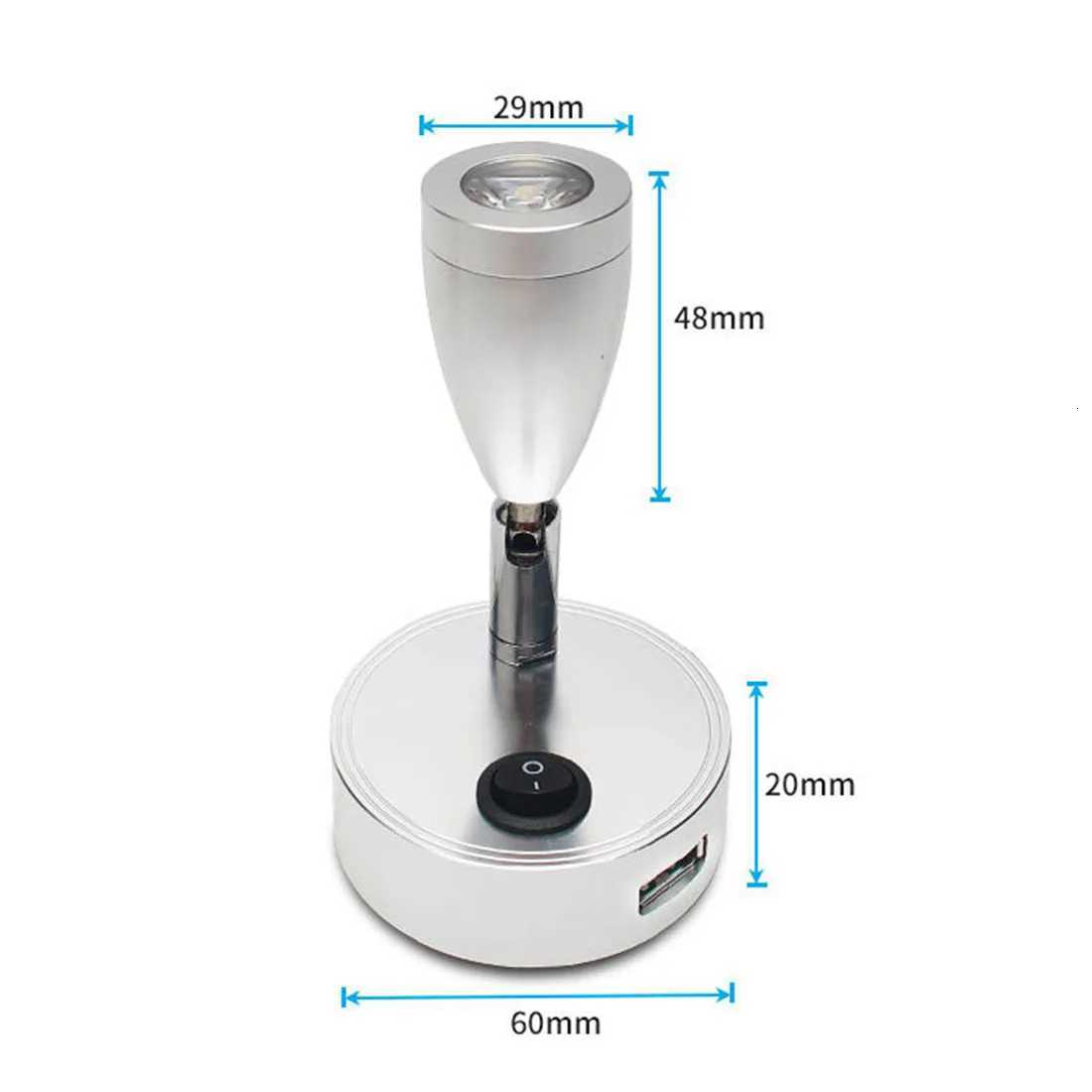 12V 24V Reading Light LED RV Interior 2W with USB Port 5V 2A Swith Spotlight for Boat YachtCaravan Camper Trailer Dorm 3 color M251126