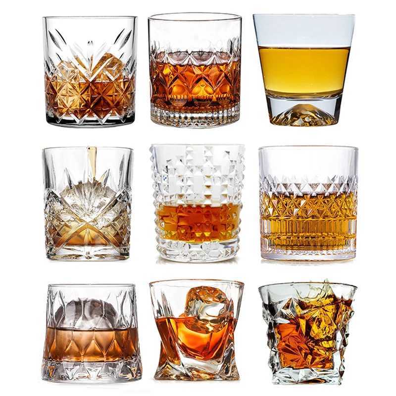 1PCS Whiskey Glass Old Fashioned Rocks Glasses Tumblers Glassware for Cocktail Scotch Bourbon Gin Voldka Brandy C251126