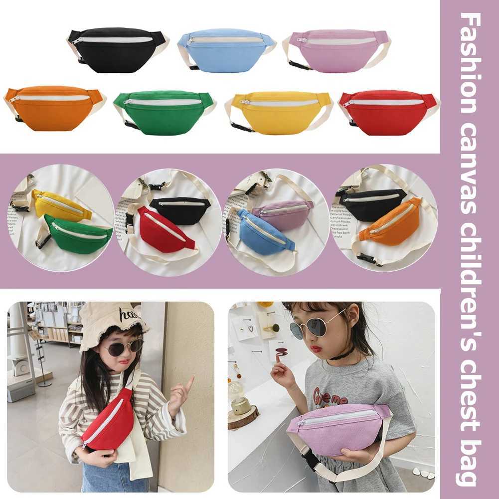 Kids Girls Casual Fanny Waist Bag Canvas Chest Bum Belt Pack Zip Ladies Casual Elegant Lightweight Daily Shoulder PouchT251126