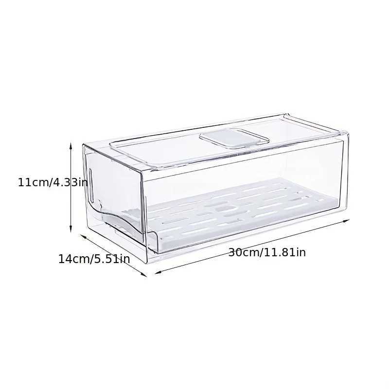 1pcKitchen refrigerator storage box drawer type fresh-keeping box eggs and meat food frozen finishing storage box Y251126