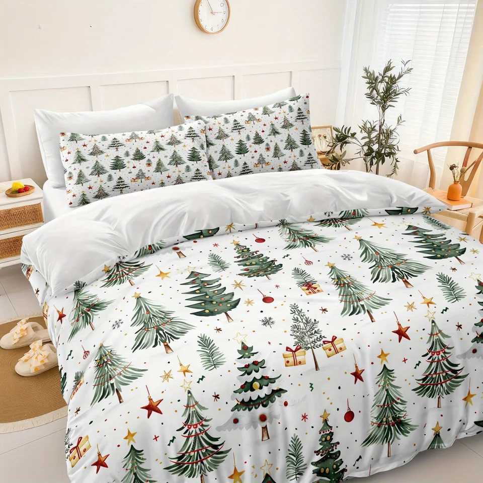Christmas Christmas Tree Bedding Set 3D Printed Duvet Cover Set Single Twin Double Size Home Decor Duvet Cover Set Christmas Gift For Kids Y251126