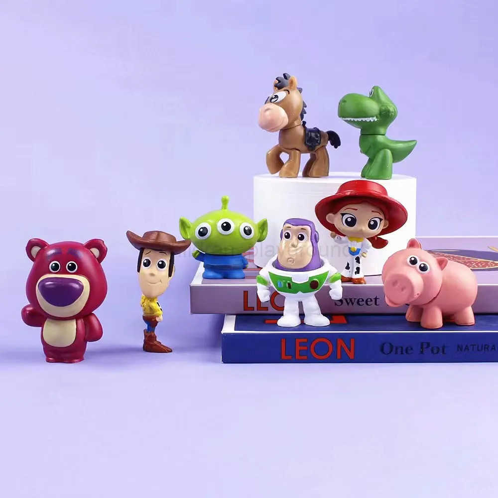 Disney Miniso Toy Story 4 Woody Buzz Lightyear Q Version Action Figures Mini Dolls Kids Toys Model for Birthday Children Gift H251126