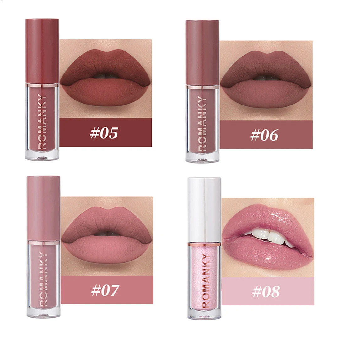 Matte Lip Gloss Set Smudge Proof Velvet Texture 12 Long-Lasting Shades for All Skin Types - Perfect Valentines Gift 250424