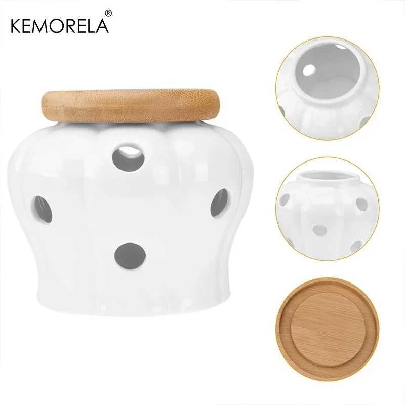 Ceramic Pickle Storage Jar with Cover Freshness Keeper for Kitchen - Garlic Onion Lemon - Airtight Food Storage Container Y251126