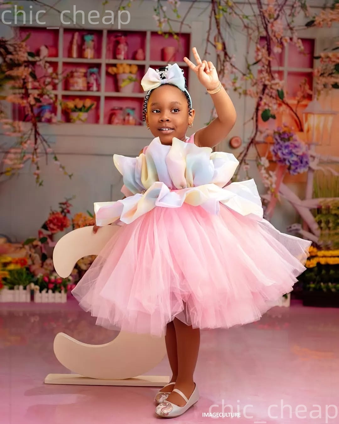 2026 Pink Ball Gown Flower Girl Dresses Spaghetti Knee Length Tulle Organza Little Girl Christmas Peageant Birthday Christening Tutu Dress Gowns ZJ427