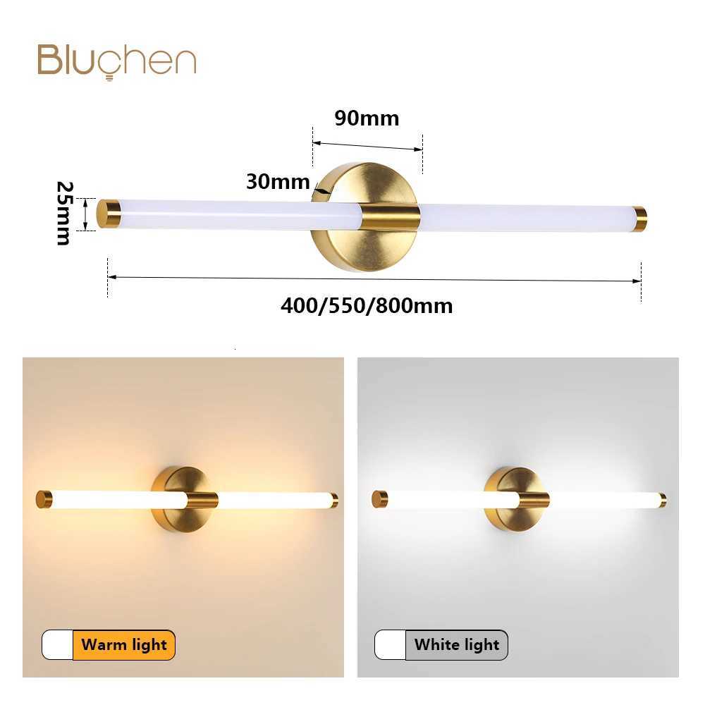 Designed Led Wall Lamp 400 550mm Wall Light Sconces Double Lampshade Up Down Bathroom Wall Lighting Fixture Golden Picture Light M251126