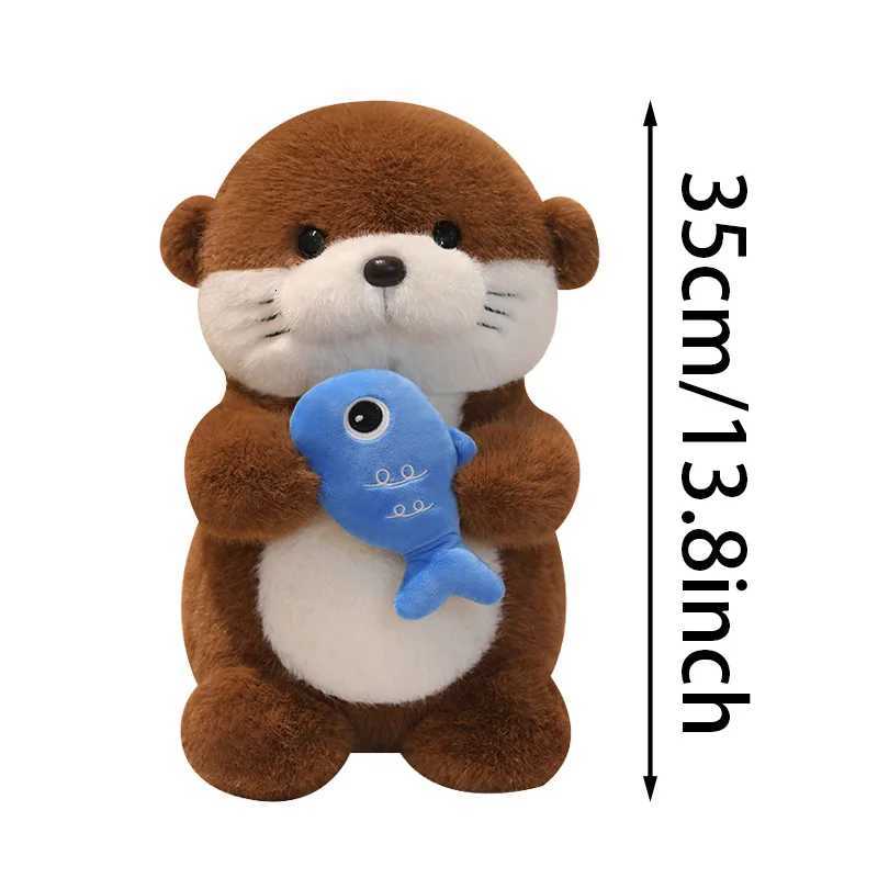 35cm Otter Plush Toy Soft Holding Fish Otter Doll low Creative Otter Stuffed Toy Birthday Gift For Kid Ro Decor C251202