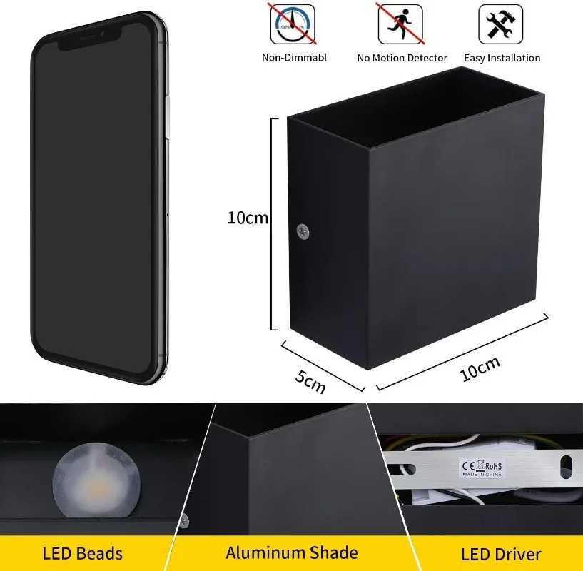 LED Wall Light with Hard Wire Connection Adjustable Up and Down Mini Metal Material Suitable for Decoration Bedrooms Corridors M251126