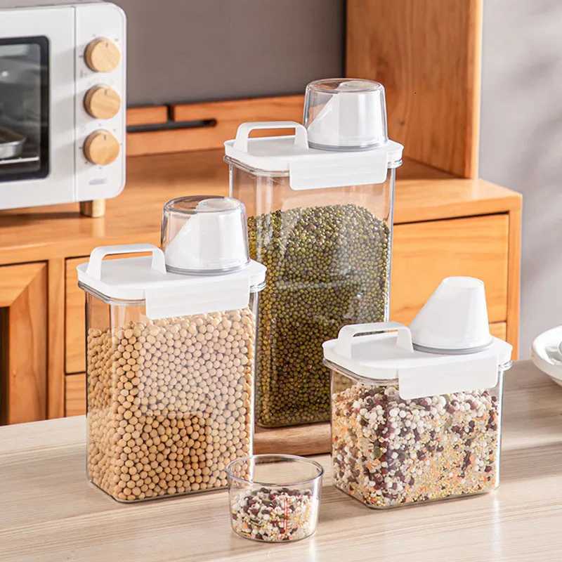 Airtight Food Storage Containers - Premium PP Plastic Canisters for Dry Goods Grains Kitchen Pantry Organization Sealed Jars Y251126