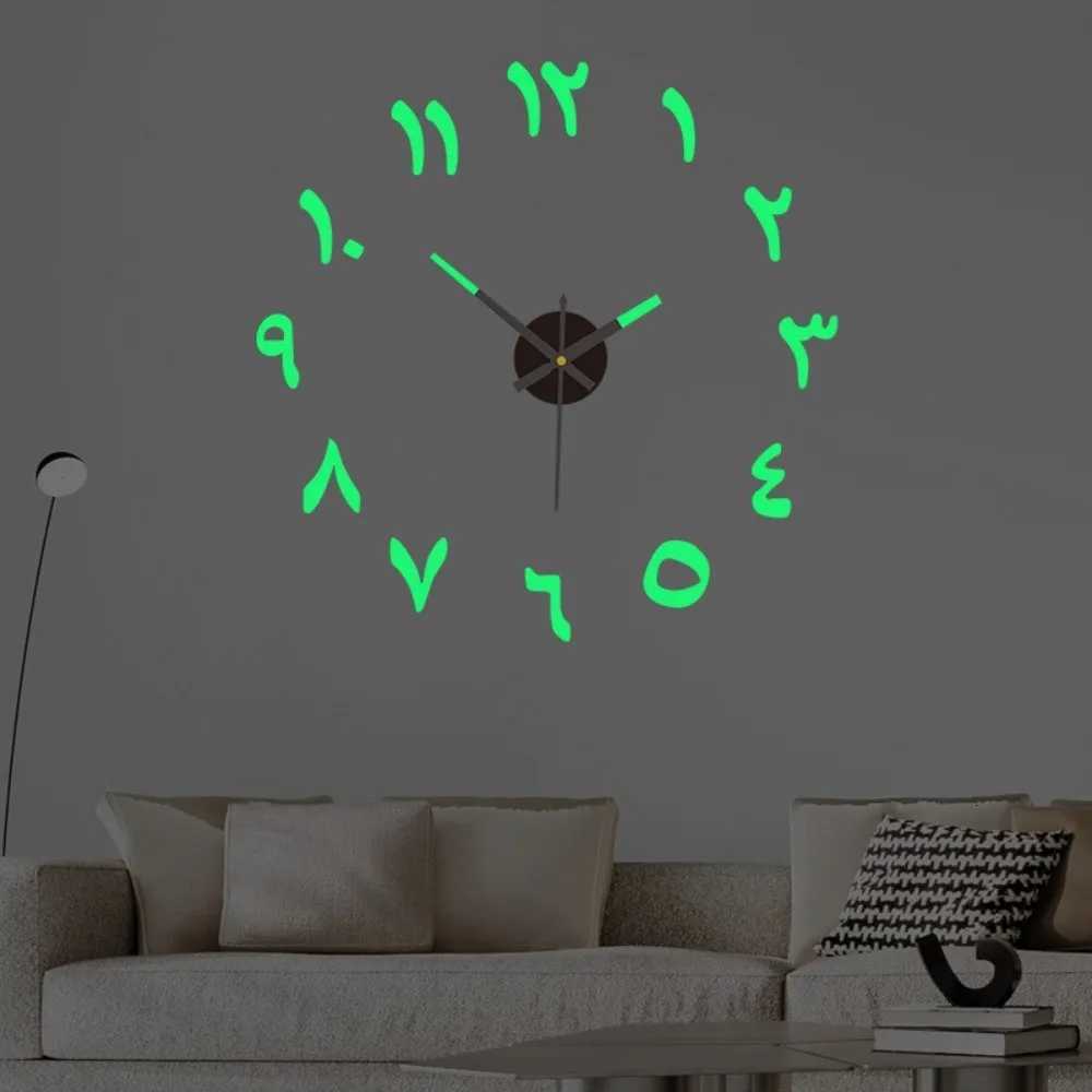 Creative acrylic DIY wall clock household non-punching wall sticker clock living room clock modern simplicity and silence C251126