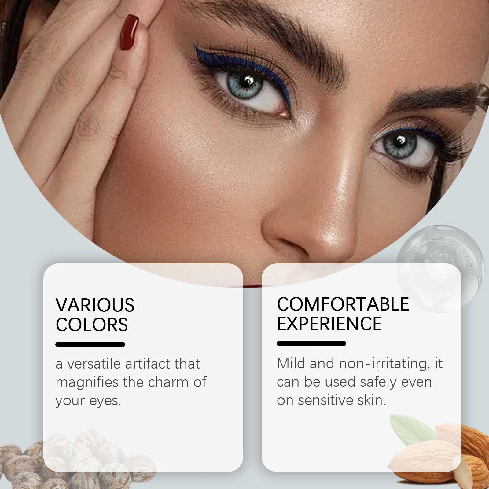 EELHOPE Waterproof Eyeliner Colours Lasting Sweatproof Quick Drying Smooth Black Liquid Eyeliner Natural Makeup Tools CosmeticsT251126