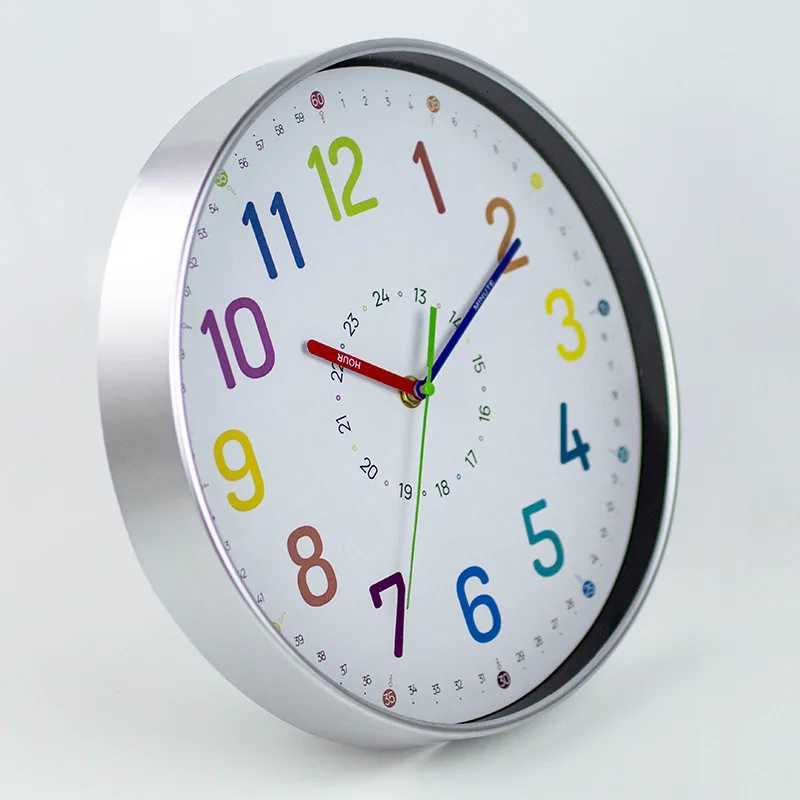 12 Inch Silent Wall Clock colorful Cartoon Kids clock for Home Living Room Decoration Art Childhood Clocks C251126