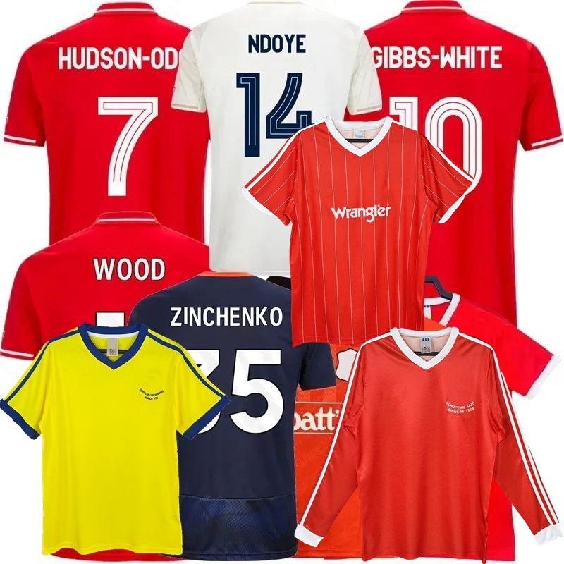 Retro 1977 78 79 82 84 1994 95 2025 2026 NoTTinGHams Soccer Jerseys I.JESUS DOUGLAS LUIZ GIBBS-WHITE ZINCHENKO AWONIYI NDOYE Forest COLLYMORE football MEN KIDS shirt