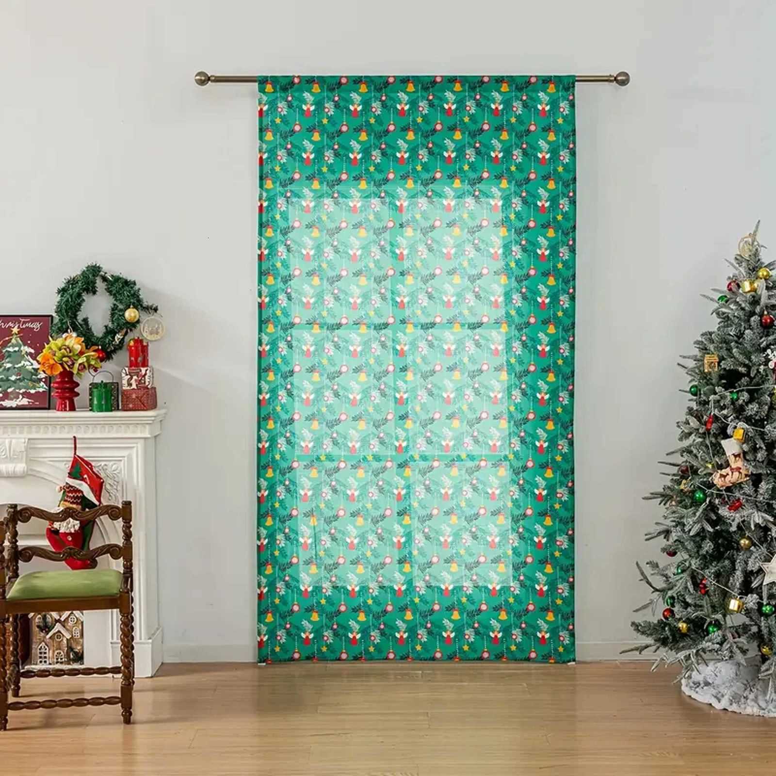 Christmas 1pc Fashionable Printed Curtain Panel Sun Blocking Ideal for Living Room Bedroom Kitchen All-Season Decorative Drapes Y251126