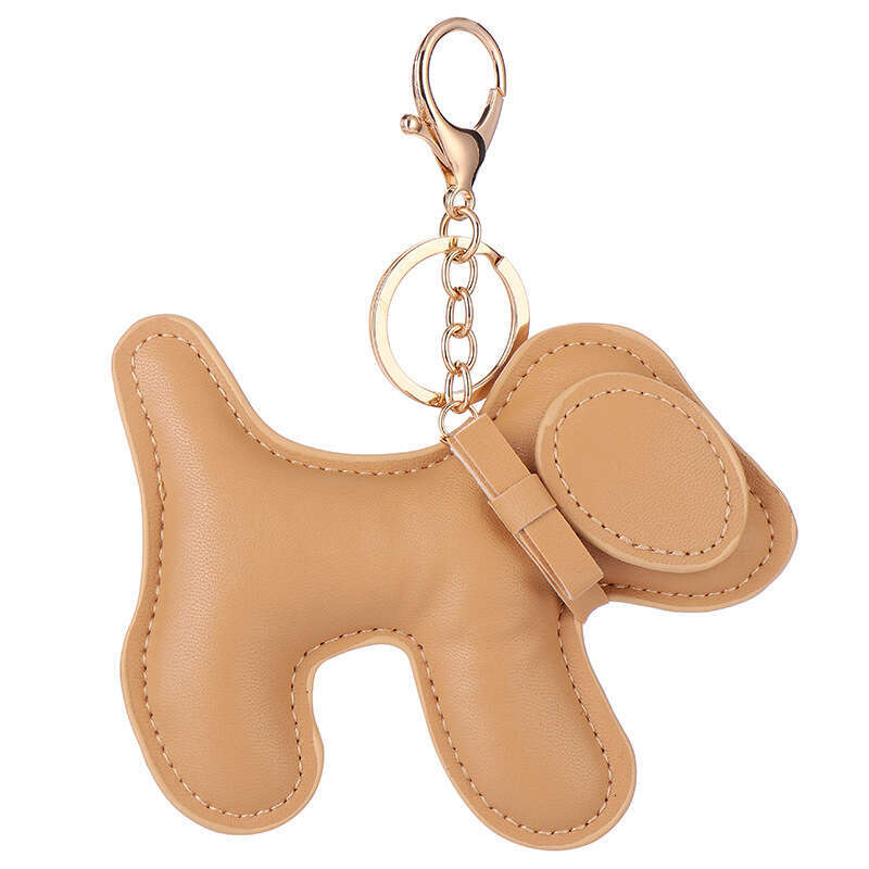 designer Creative Puppy Faux Leather Cute Dog Keychain Multicolor Bag Pendant Wholesale