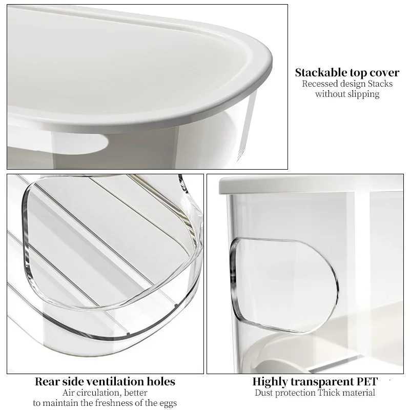 Automatic Scrolling Egg Rack Kitchen Egg Holder Storage Box Egg Basket Container Organizer Rolldown Refrigerator Egg Dispenser Y251126