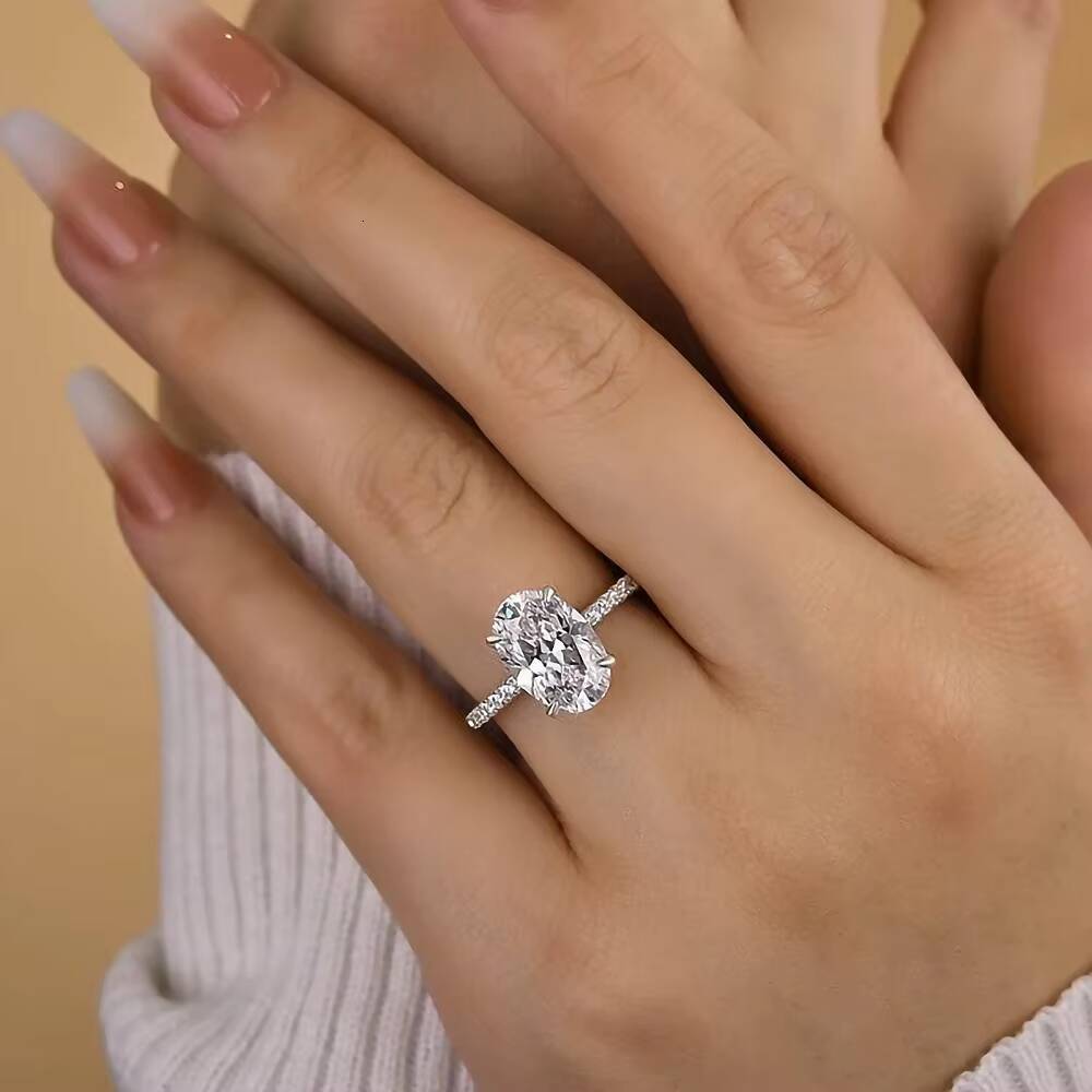 Gia Igi Certified Cvd HPHT 14k 18k Solid Gold White Gold Rings Engagement Jewelry Women Lab Grown Created Diamond Rings