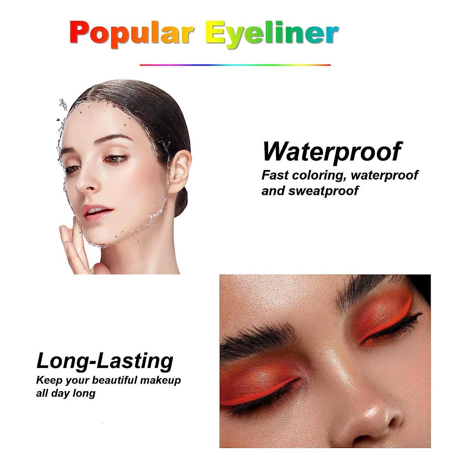 FLORTTE Colourful Waterproof Eye Liner Silkworm Pen Waterproof Liquid Eyeliner PencilT251126